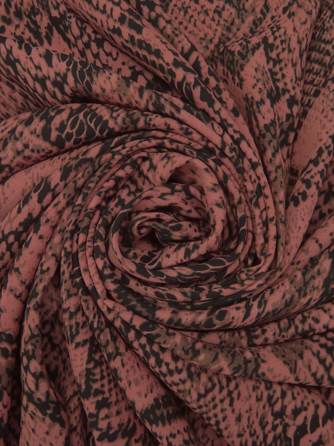 Brandy/Black/Expresso 100% Polyester Snakeskin Print Crepe Blouse Weight Woven 56W