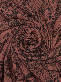 Brandy/Black/Expresso 100% Polyester Snakeskin Print Crepe Blouse Weight Woven 56W