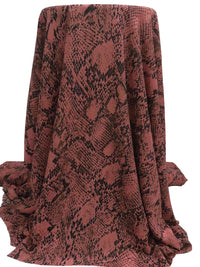 Brandy/Black/Expresso 100% Polyester Snakeskin Print Crepe Blouse Weight Woven 56W