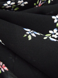 Black/Dark Lime/Coral Red/Multi 100% Polyester Floral Cluster Print Chiffon 56W