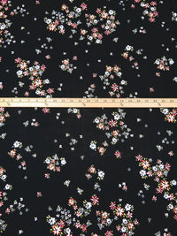Black/Dark Lime/Coral Red/Multi 100% Polyester Floral Cluster Print Chiffon 56W
