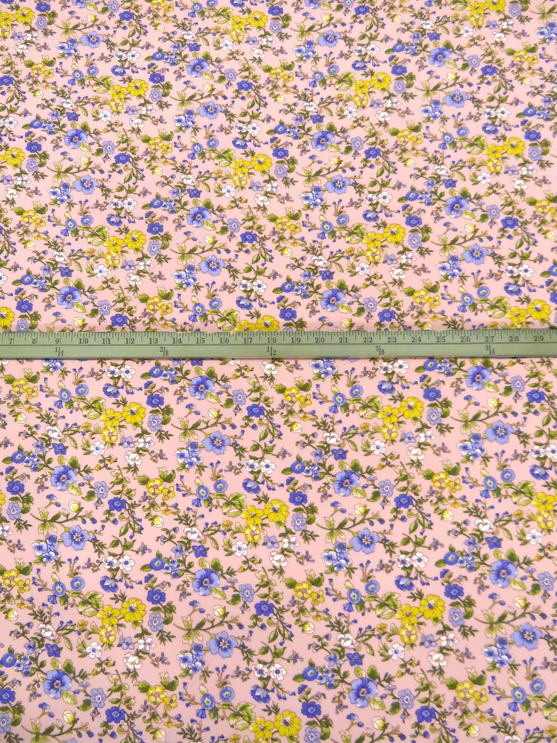 Baby Pink/Margarine/Cornflower/Multi 100% Polyester Floral Print Bubble Crepe 56W
