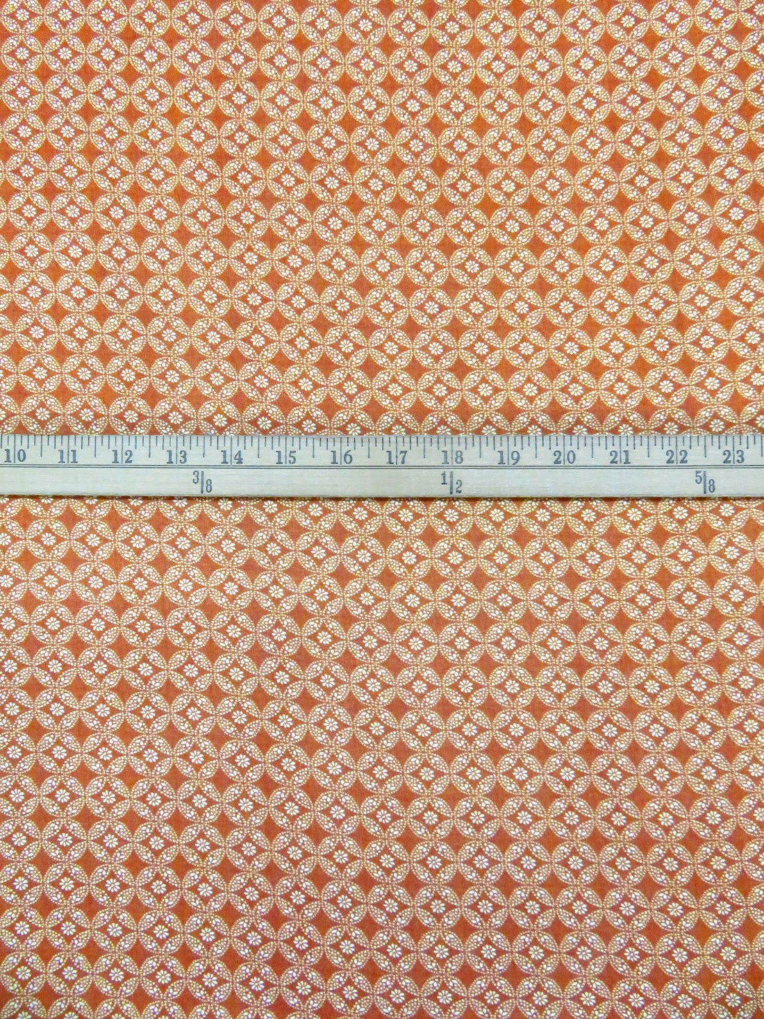 Cinnamon/White Polyester/Lycra Small Floral Medallion Print Stretch Georgette 56W