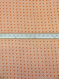 Cinnamon/White Polyester/Lycra Small Floral Medallion Print Stretch Georgette 56W