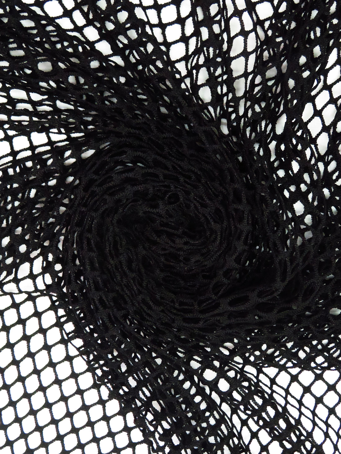 Rich Black Nylon/Lycra Fishnet Knit - Norma Kamali - 58W