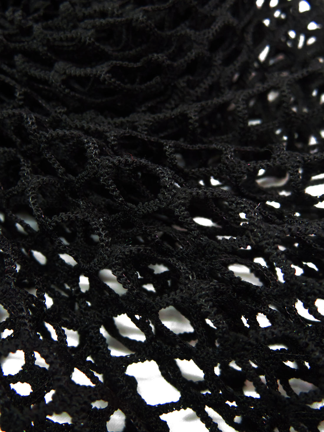 Rich Black Nylon/Lycra Fishnet Knit - Norma Kamali - 58W