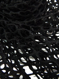 Rich Black Nylon/Lycra Fishnet Knit - Norma Kamali - 58W