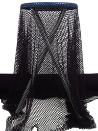 Rich Black Nylon/Lycra Fishnet Knit - Norma Kamali - 58W