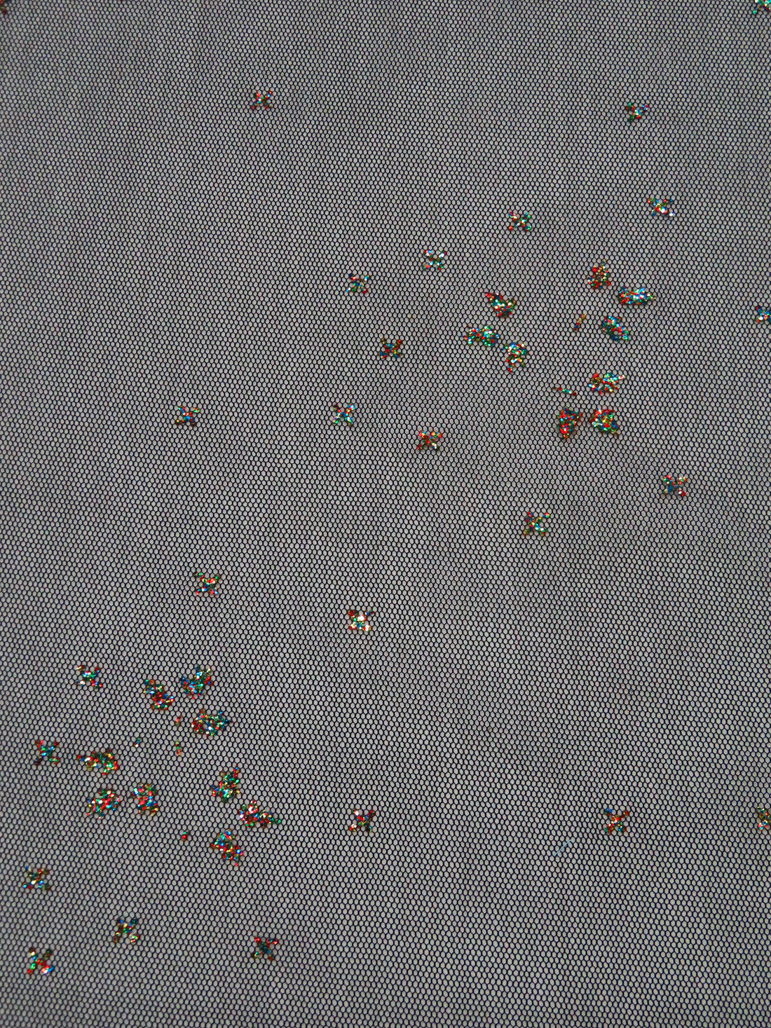 Black/Red/Green/Multi 100% Nylon Glitter Clumps On Netting 51W