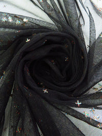 Black/Red/Green/Multi 100% Nylon Glitter Clumps On Netting 51W