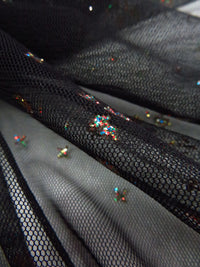 Black/Red/Green/Multi 100% Nylon Glitter Clumps On Netting 51W