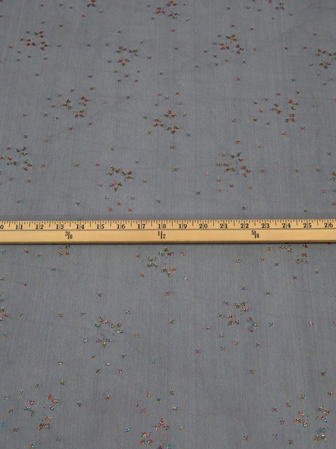 Black/Red/Green/Multi 100% Nylon Glitter Clumps On Netting 51W