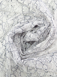 White/Black 100% Nylon Double Border Floral Weave Lace Netting 47W