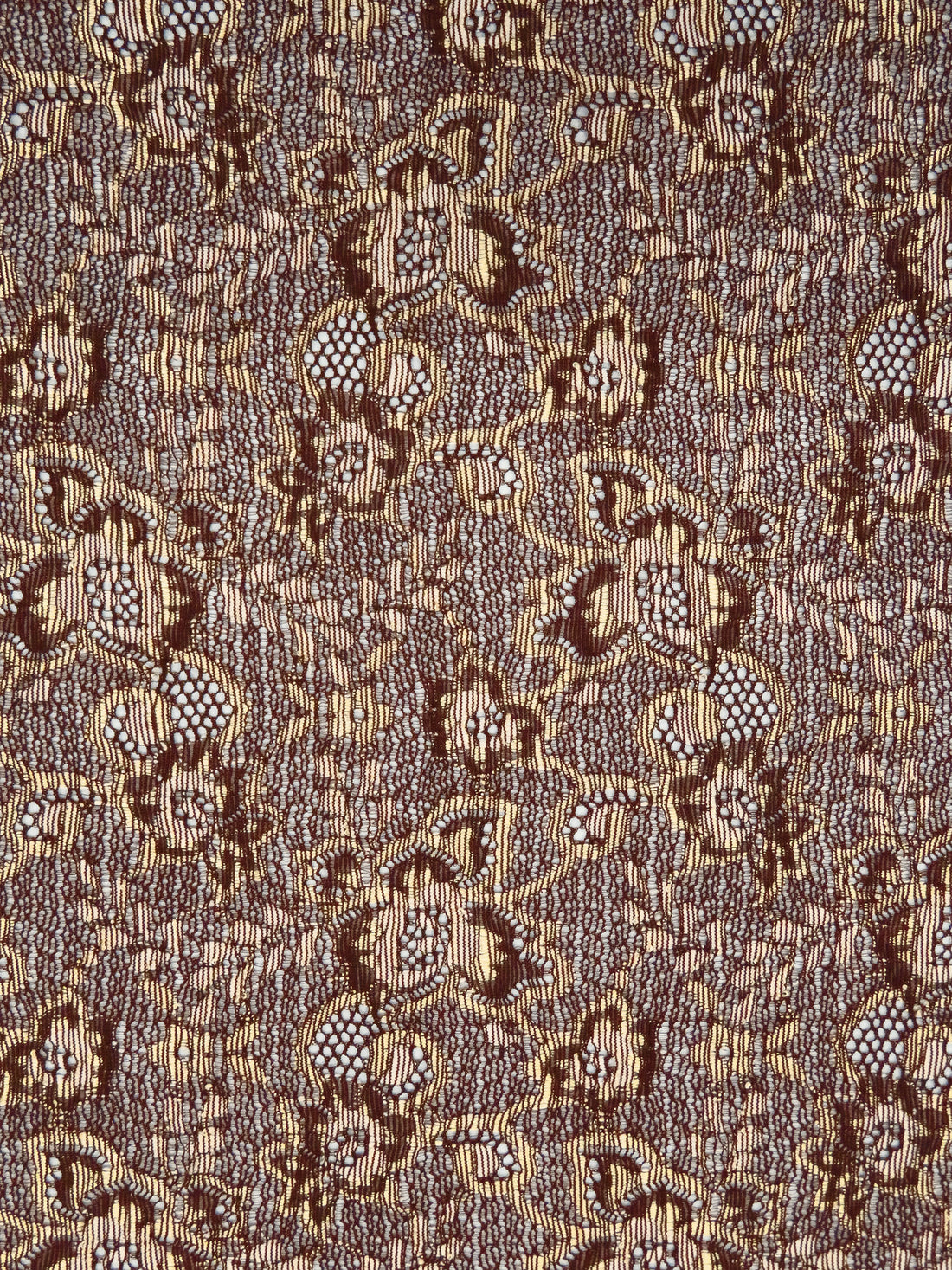 Chocolate/Flax/Tan Nylon/Lycra Floral Weave Stretch Lace 57W