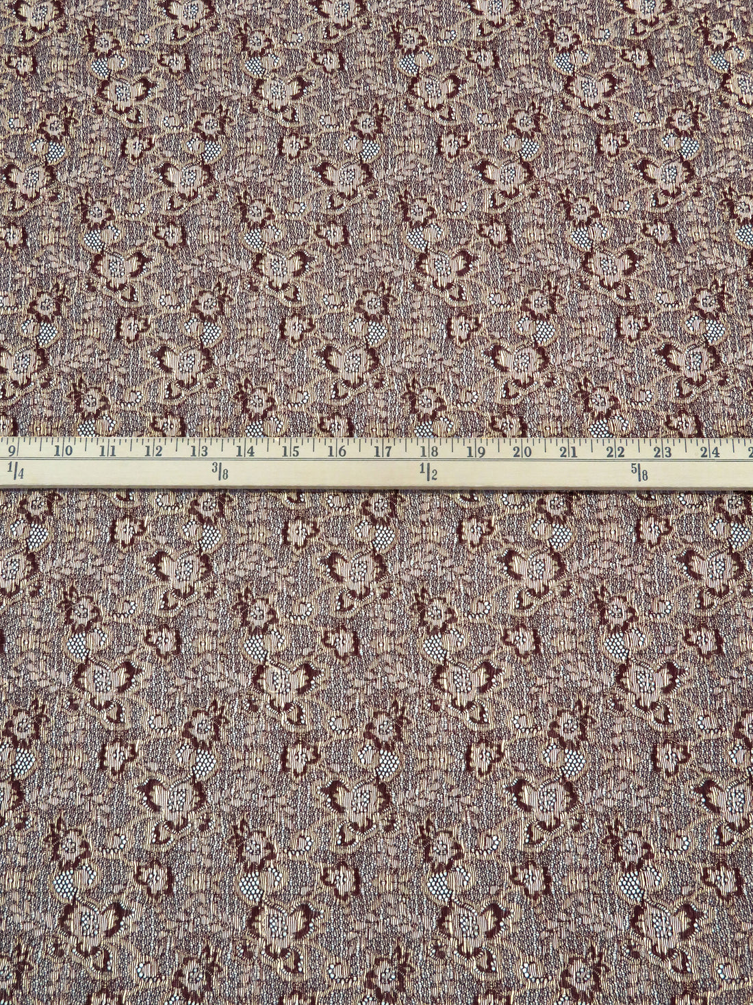 Chocolate/Flax/Tan Nylon/Lycra Floral Weave Stretch Lace 57W