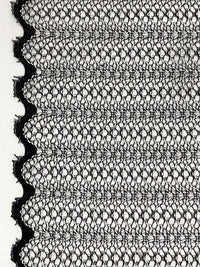 Black/Bright Silver 100% Nylon Double Scalloped Border Novelty Corded Lace 53W