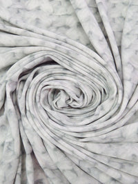 White/Light Gray/Ash Gray Polyester/Lycra Knitted Print ITY Knit - Norma Kamali - 58W