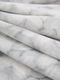 White/Light Gray/Ash Gray Polyester/Lycra Knitted Print ITY Knit - Norma Kamali - 58W