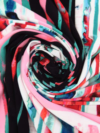 White/True Pink/Persian Red/Multi Polyester/Lycra Abstract Geometric Print ITY Knit - Norma Kamali - 58W