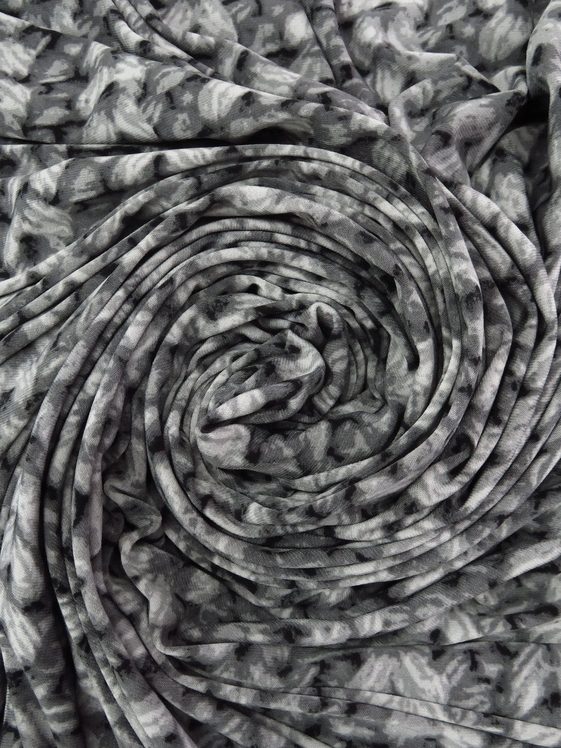 Charcoal/Cloud Gray/Black Polyester/Lycra Knitted Print ITY Knit - Norma Kamali - 59W