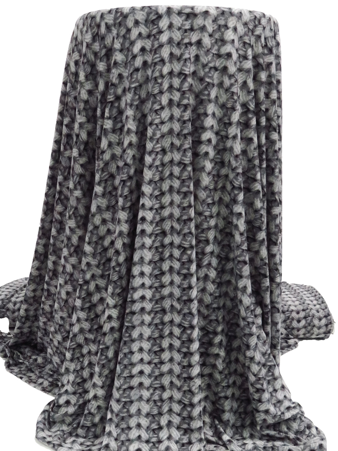 Charcoal/Cloud Gray/Black Polyester/Lycra Knitted Print ITY Knit - Norma Kamali - 59W