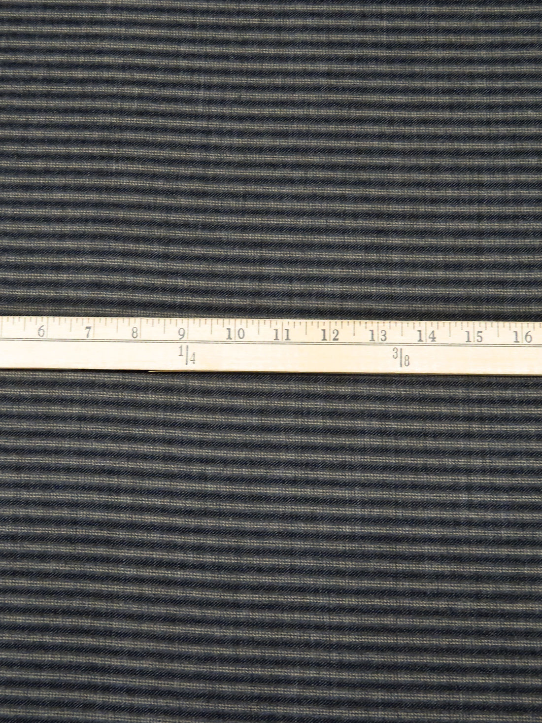 Onyx/Sand/Midnight Navy/Multi Worsted Wool/Polyester Horizontal Stripe Yarn-Dyed Flannel Suiting - NY Designer - 59W