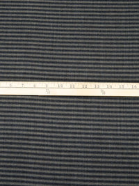 Onyx/Sand/Midnight Navy/Multi Worsted Wool/Polyester Horizontal Stripe Yarn-Dyed Flannel Suiting - NY Designer - 59W