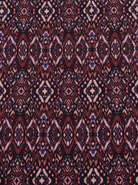 Pale Chestnut/Black/Vivid Dark Cornflower/Multi Polyester/Lycra Ikat Tile Print Jacquard Knit - NY Designer - 50W