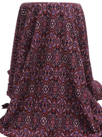 Pale Chestnut/Black/Vivid Dark Cornflower/Multi Polyester/Lycra Ikat Tile Print Jacquard Knit - NY Designer - 50W