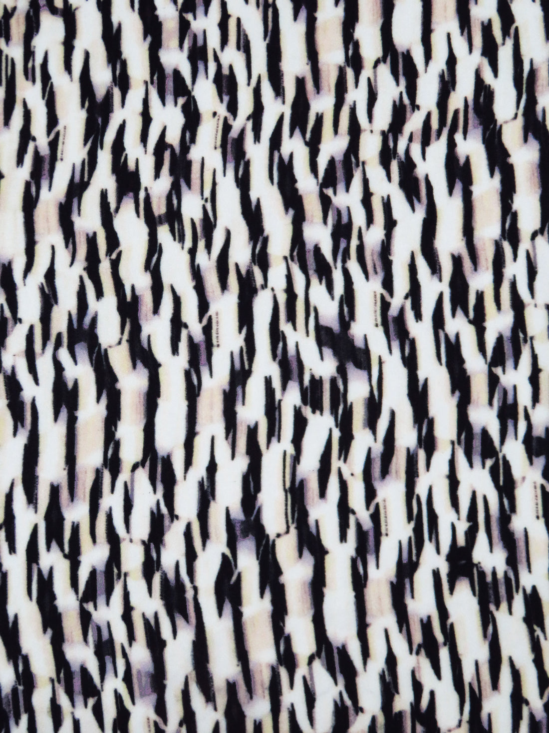 Cream/Black/Old Lavender 100% Polyester Abstract Print Charmeuse - Imported From Italy - 58W