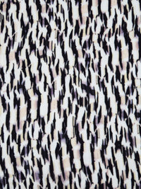 Cream/Black/Old Lavender 100% Polyester Abstract Print Charmeuse - Imported From Italy - 58W