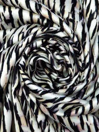 Cream/Black/Old Lavender 100% Polyester Abstract Print Charmeuse - Imported From Italy - 58W