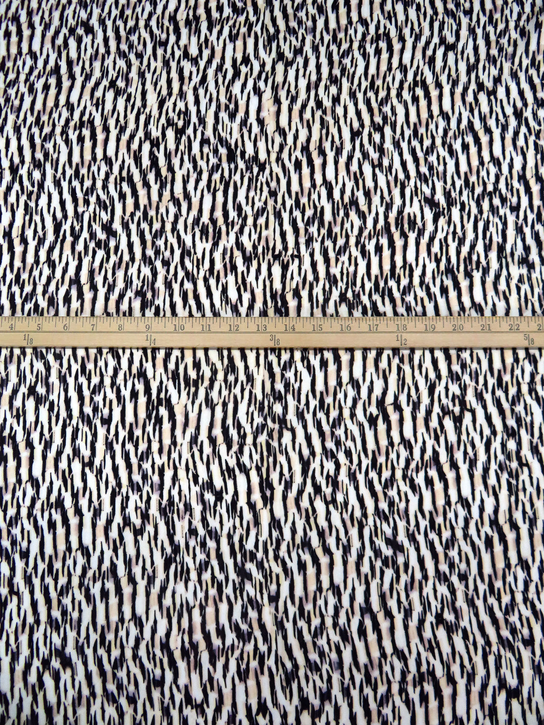 Cream/Black/Old Lavender 100% Polyester Abstract Print Charmeuse - Imported From Italy - 58W