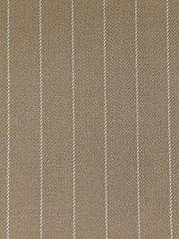 Taupe/White Wool/Polyester/Lycra Vertical Pinstripe Stretch Suiting - NY Designer - 56W