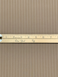 Taupe/White Wool/Polyester/Lycra Vertical Pinstripe Stretch Suiting - NY Designer - 56W