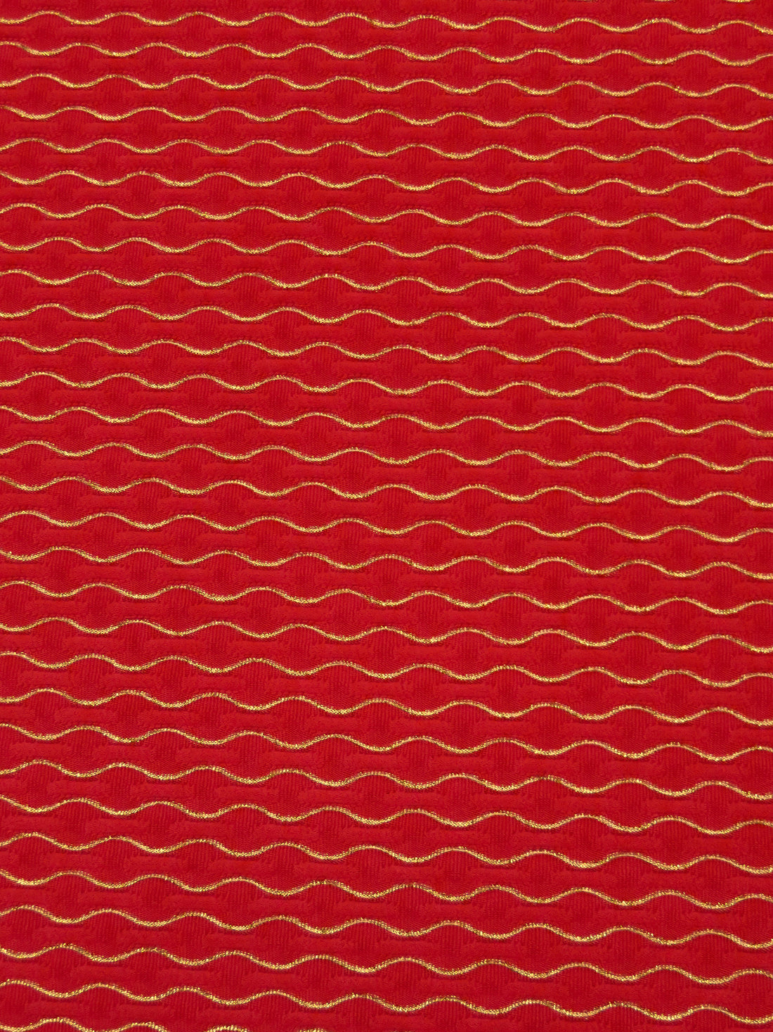 Carnelian/Gold Nylon/Metallic/Lycra Wavy Jacquard Double Knit - NY Designer - 62W