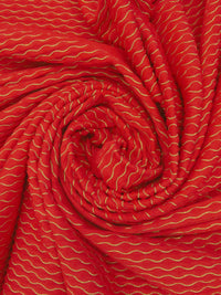 Carnelian/Gold Nylon/Metallic/Lycra Wavy Jacquard Double Knit - NY Designer - 62W