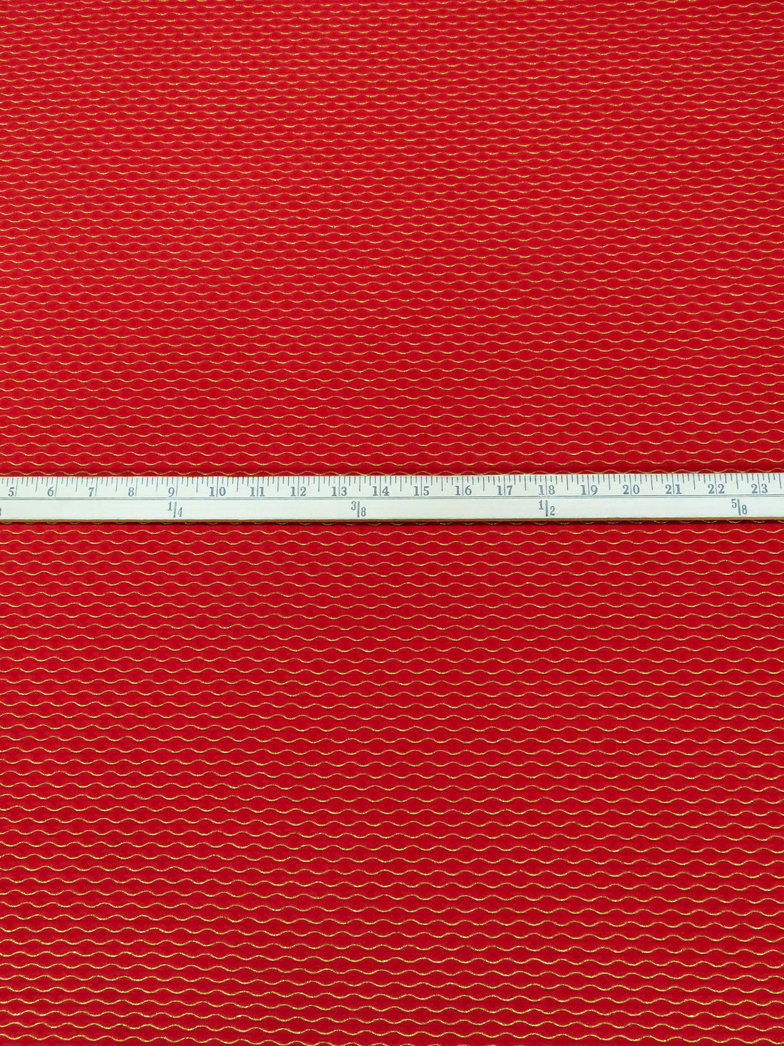 Carnelian/Gold Nylon/Metallic/Lycra Wavy Jacquard Double Knit - NY Designer - 62W