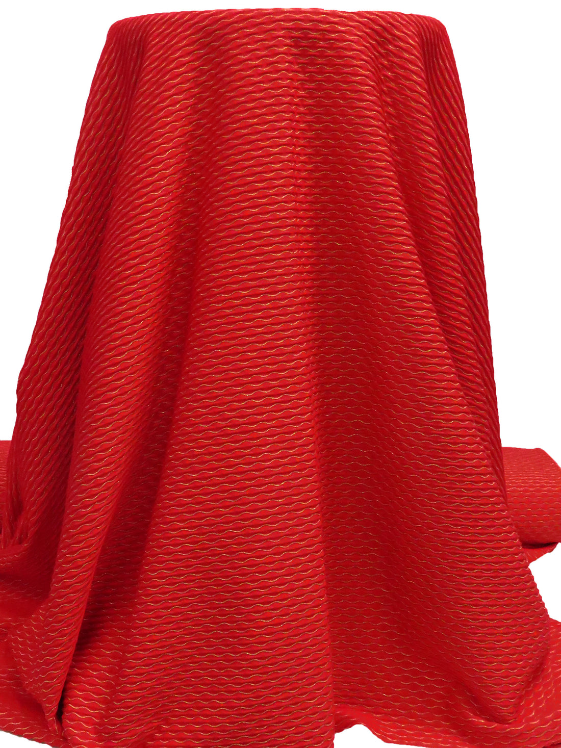 Carnelian/Gold Nylon/Metallic/Lycra Wavy Jacquard Double Knit - NY Designer - 62W