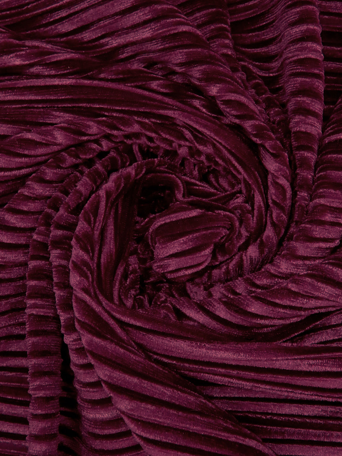 Dark Burgundy Polyester/Lycra Pleated Stretch Velvet Knit 52W