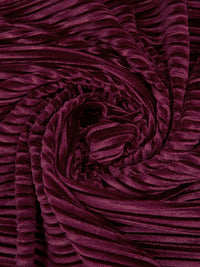 Dark Burgundy Polyester/Lycra Pleated Stretch Velvet Knit 52W