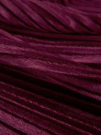 Dark Burgundy Polyester/Lycra Pleated Stretch Velvet Knit 52W