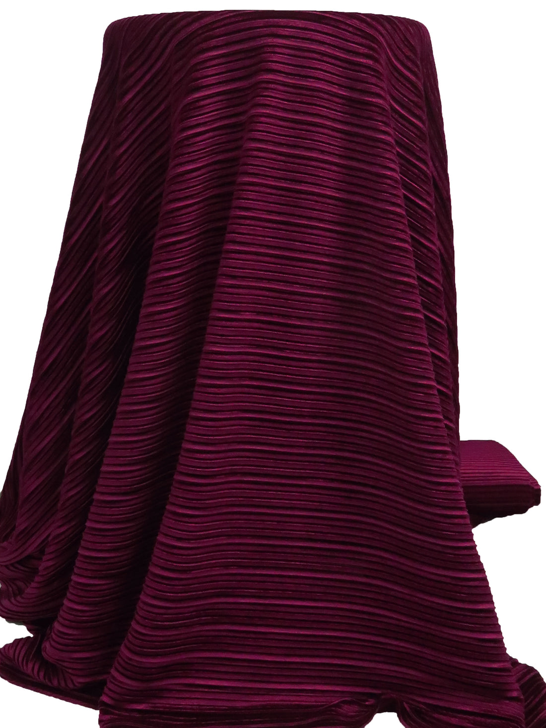 Dark Burgundy Polyester/Lycra Pleated Stretch Velvet Knit 52W
