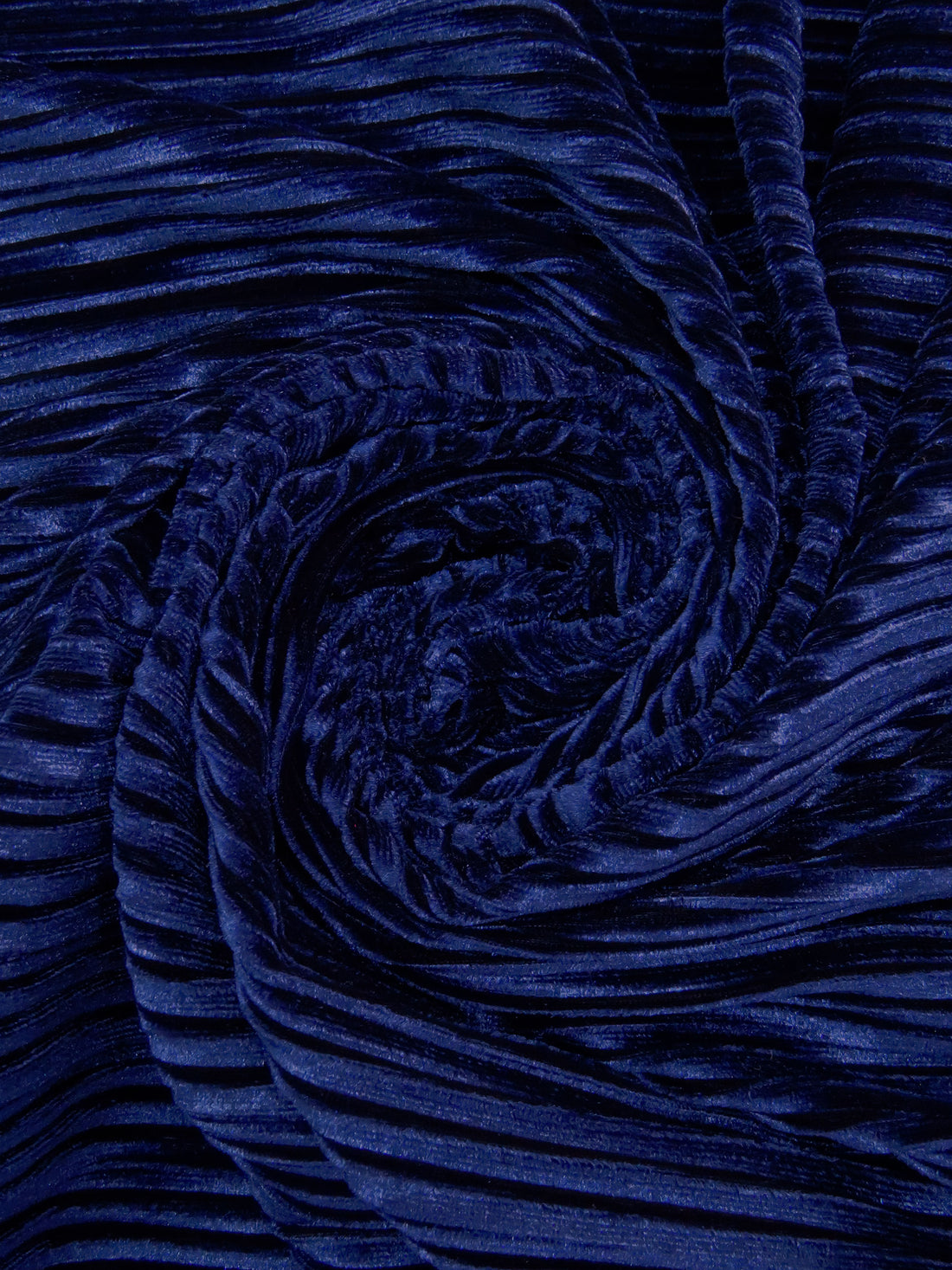 Dark Cetacean Blue Polyester/Lycra Pleated Stretch Velvet Knit 54W
