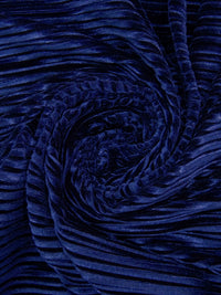 Dark Cetacean Blue Polyester/Lycra Pleated Stretch Velvet Knit 54W