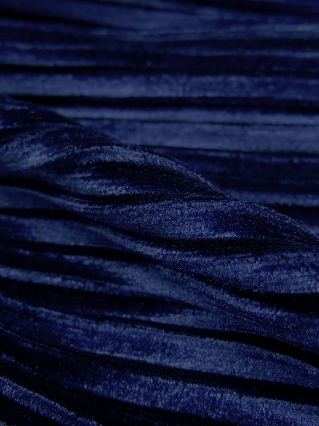 Dark Cetacean Blue Polyester/Lycra Pleated Stretch Velvet Knit 54W