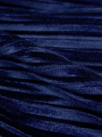Dark Cetacean Blue Polyester/Lycra Pleated Stretch Velvet Knit 54W