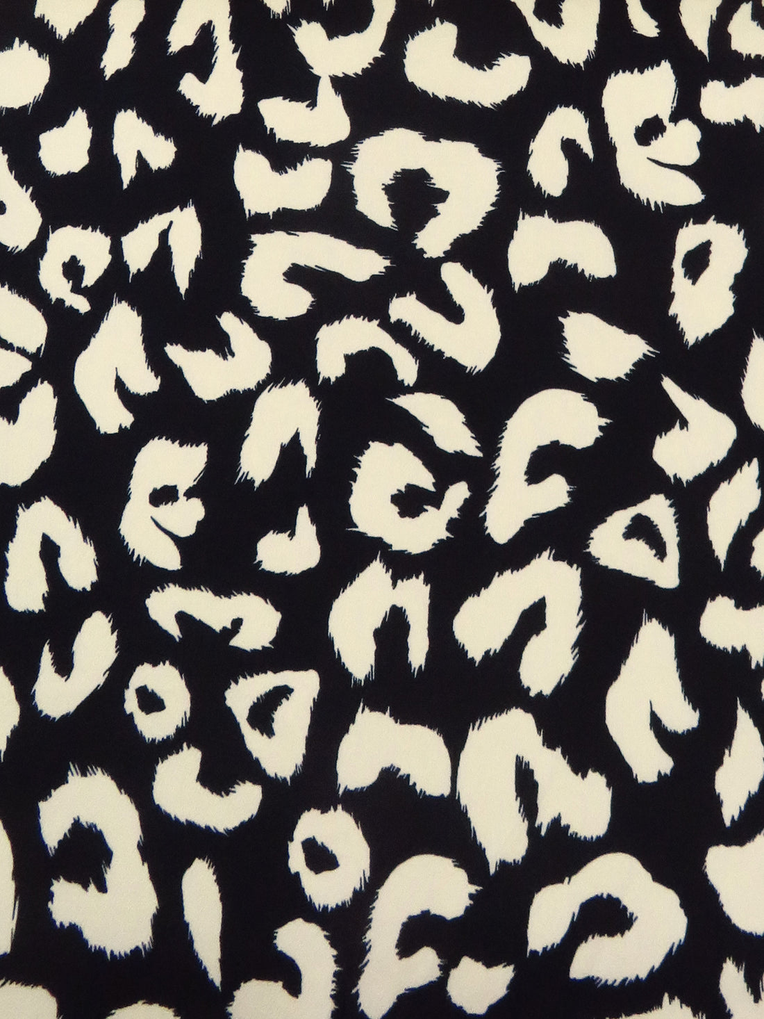 Black/Cream Polyester/Lycra Animal Print Pebble Charmeuse - NY Designer - 57W