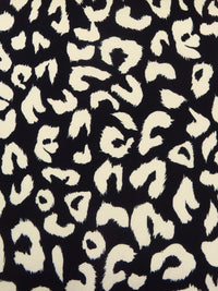 Black/Cream Polyester/Lycra Animal Print Pebble Charmeuse - NY Designer - 57W