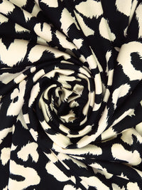 Black/Cream Polyester/Lycra Animal Print Pebble Charmeuse - NY Designer - 57W